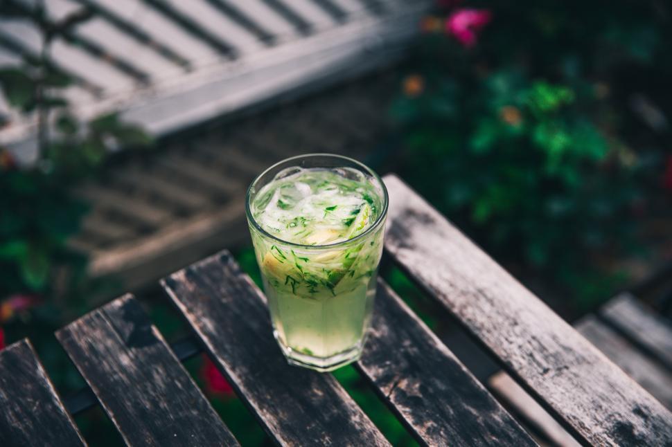 Free Image of Cucumber water served in a glass 