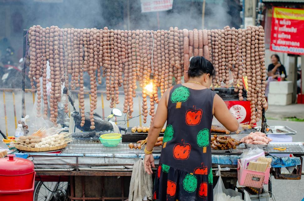 Free Image of Street Vendor of Thai Food  