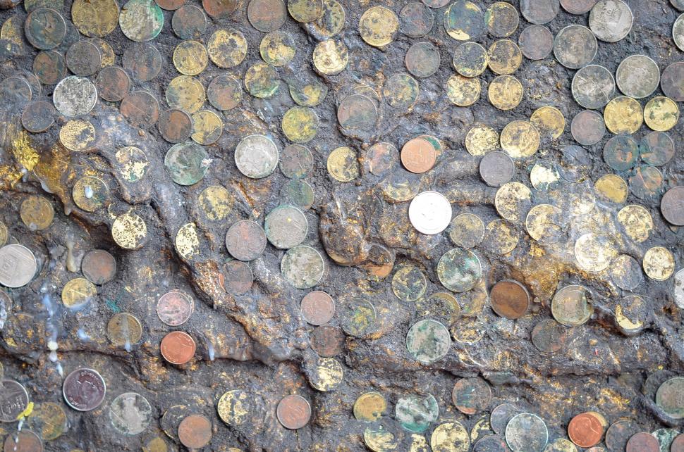 Free Image of Coins in Mud 