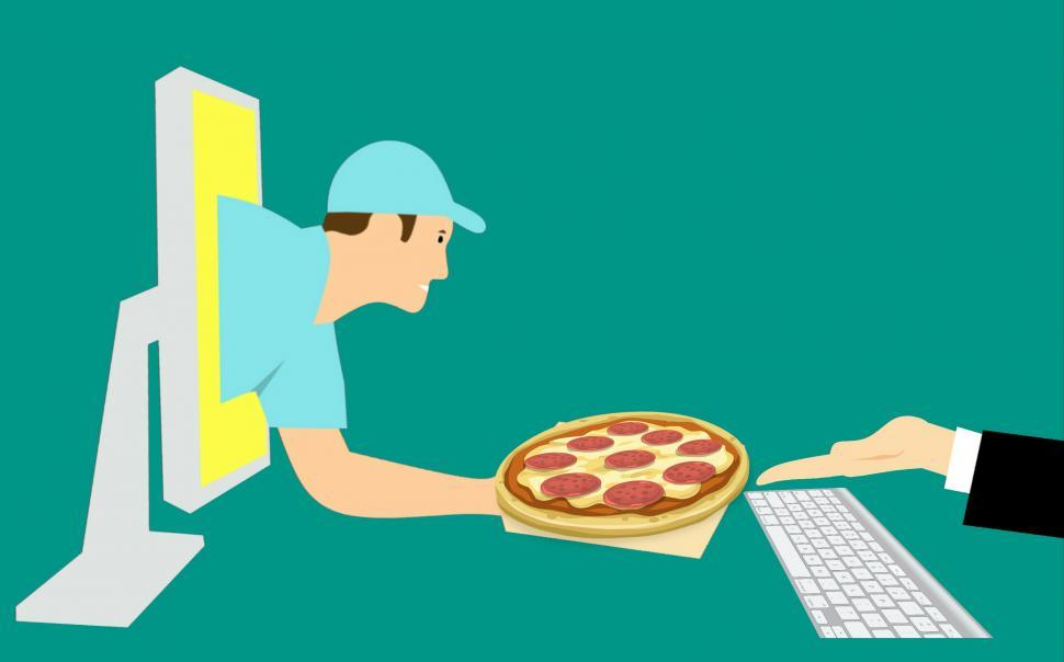 Download Free Stock Photo of order pizza online  