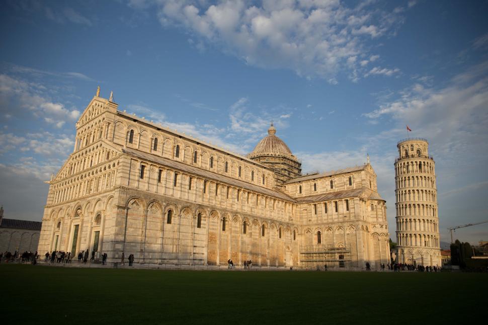 Free Image of Pisa Cathedral with the Leaning Tower of Pisa 