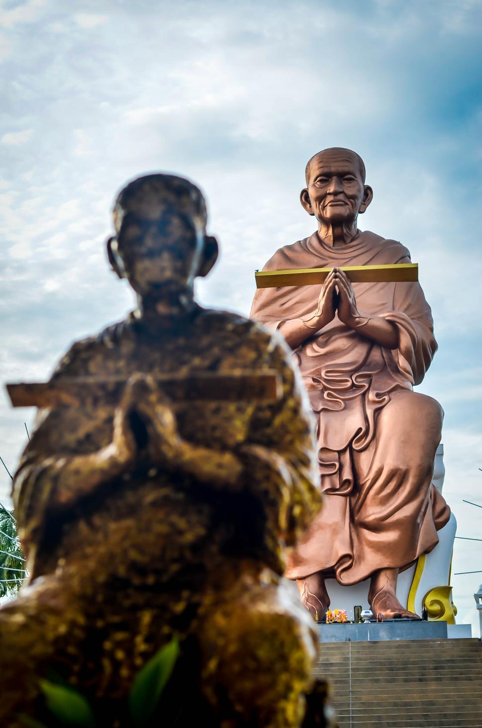Free Image of Monk Statues in Thailand  