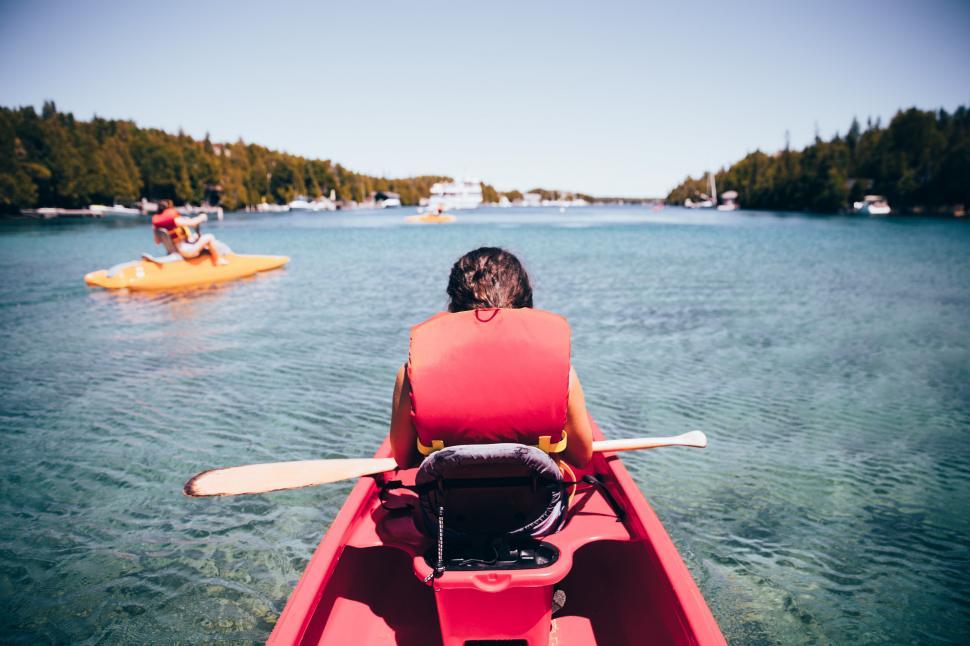 Free Image of Kayaking in the lake 
