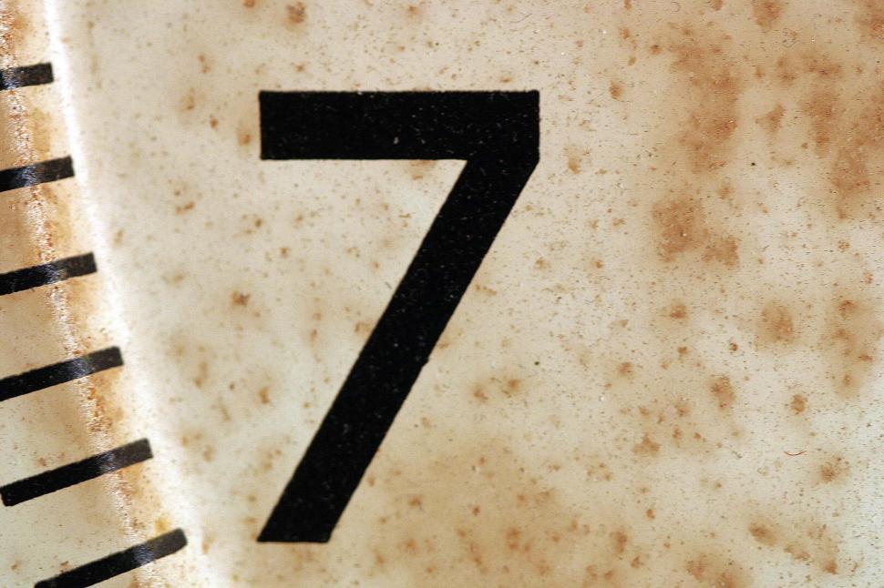 Free Image of Close Up of Clock Showing Number Seven 