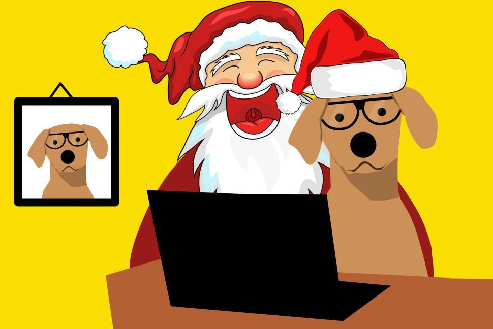 Download Free Stock Photo of Santa and dog  