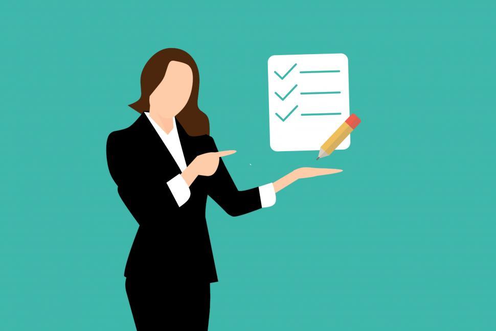 Free Image of woman showing checklist  