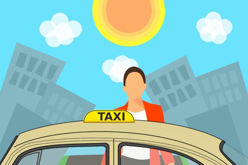 Free Image of woman entering taxi  