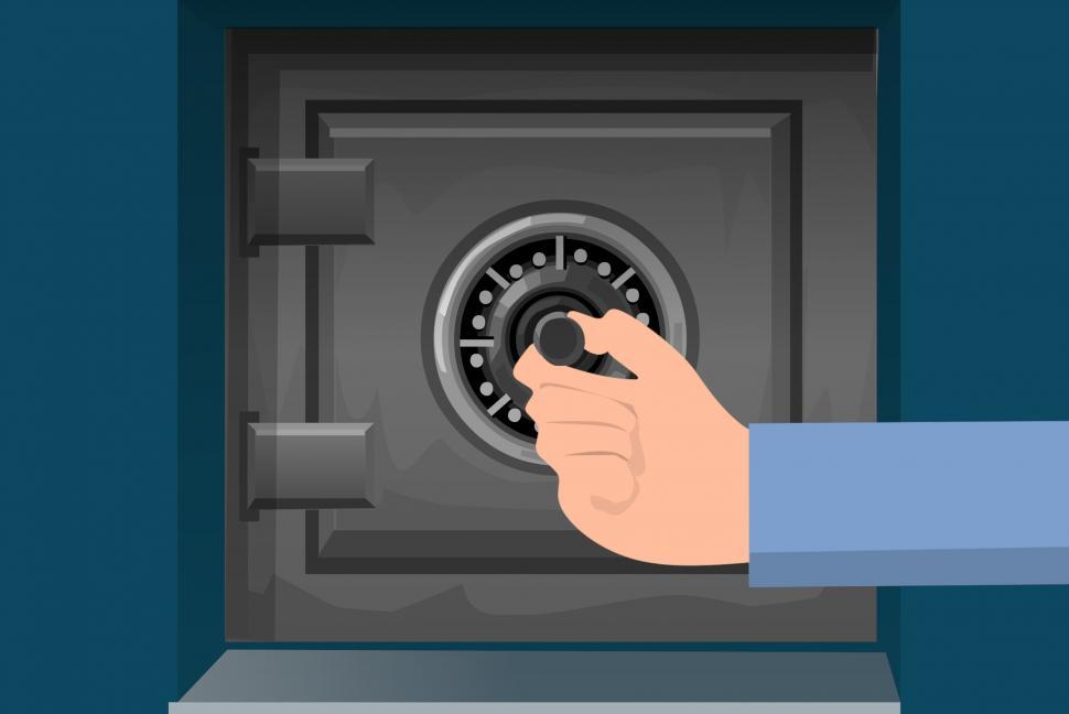 Free Image of hand opening safe   
