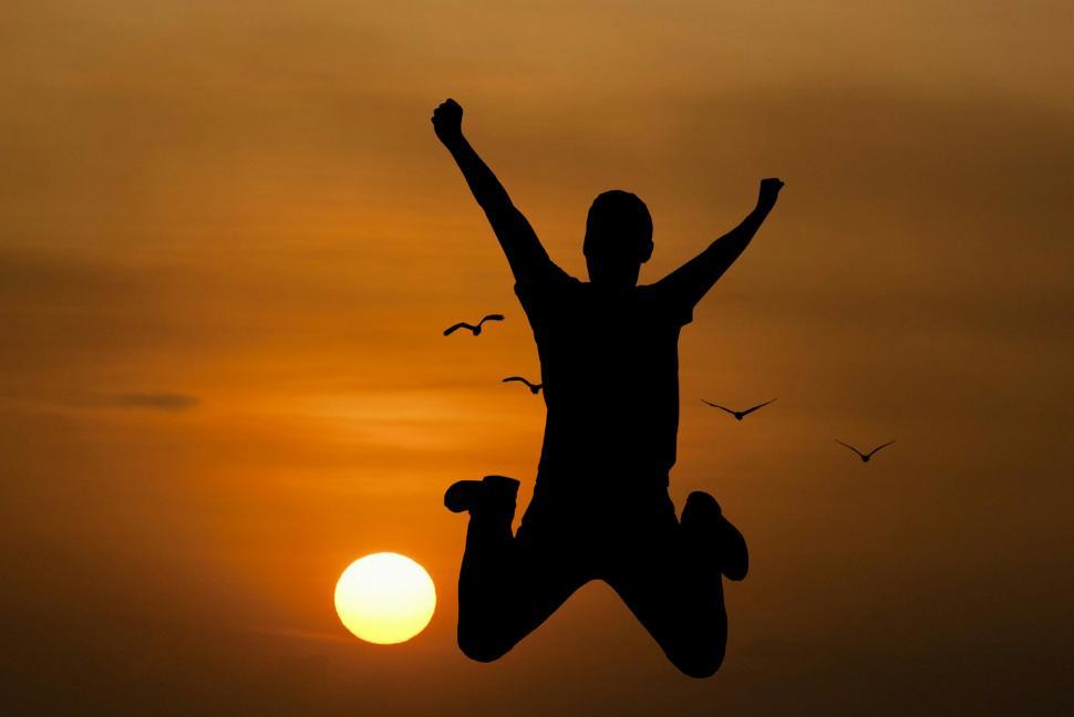 Free Image of young man jumping  