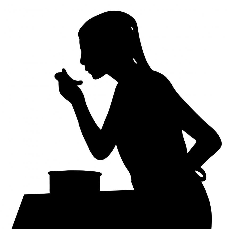 Free Image of woman tasting Food Silhouette  