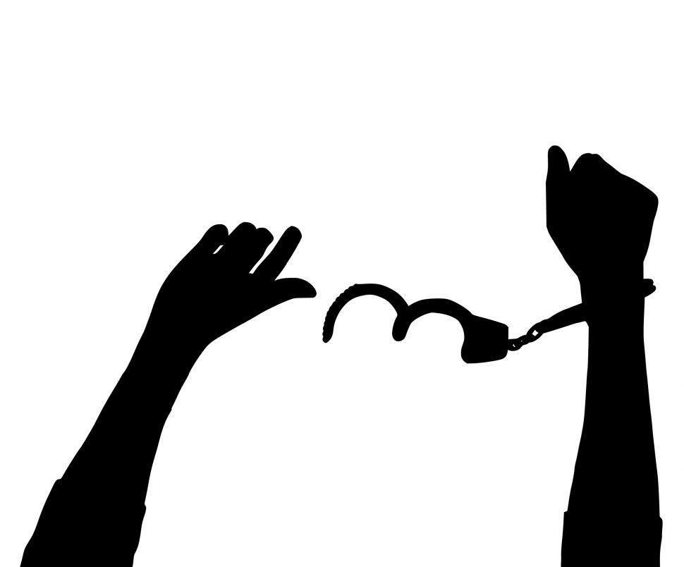 Free Image of hand in cuffs Silhouette  