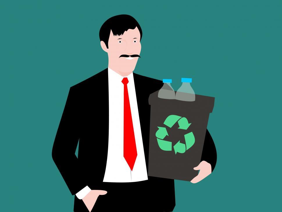 Free Image of man holding recycle bin  
