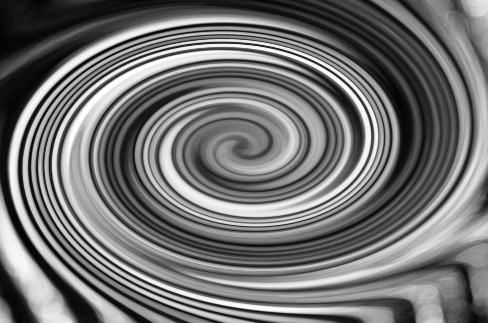 Free Image of Abstract Black and White Spiral Background  