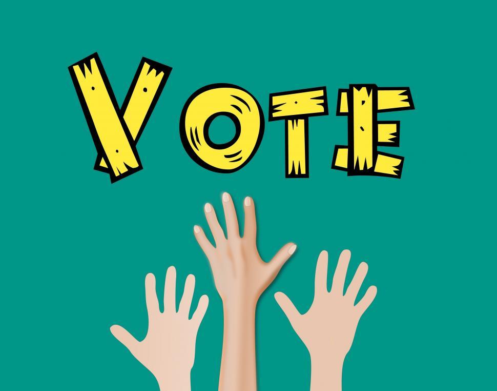 Free Image of hand raised for voting  
