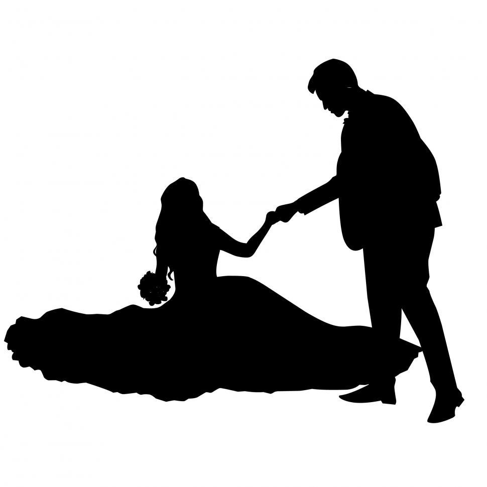 Free Image of bride and groom Silhouette  