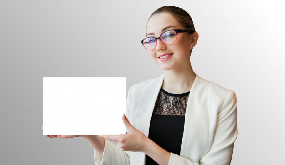 Free Image of woman holding whiteboard  