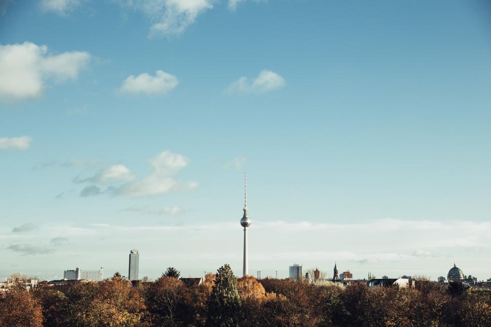 Free Image of Fernsehturm television tower in central Berlin, Germany 