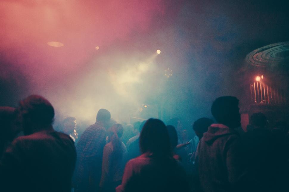 Free Image of A foggy dance club 