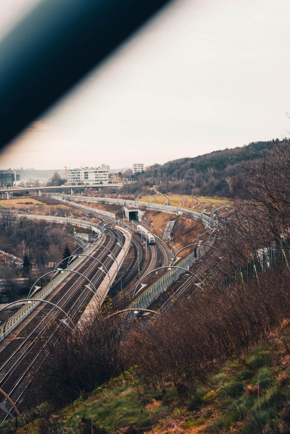 Free Image of Train tracks to Prague city 