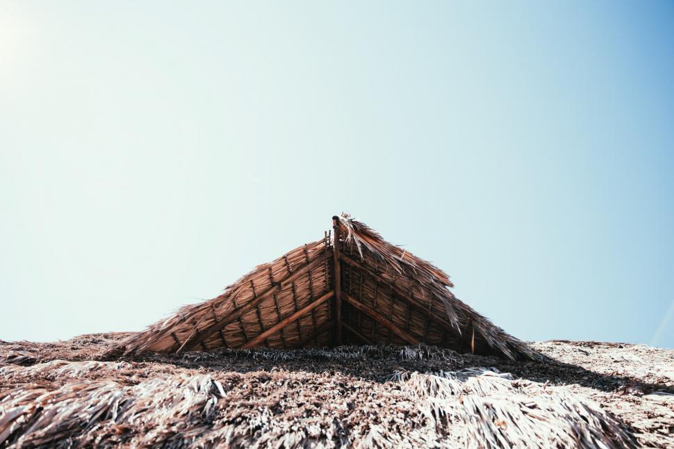 Free Image of Rooftop of a straw hut 