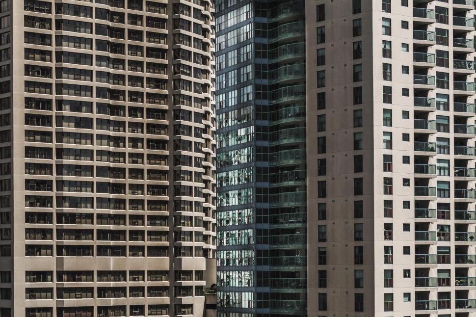 Free Image of Rows of windows on a highrise buildings  exterior 