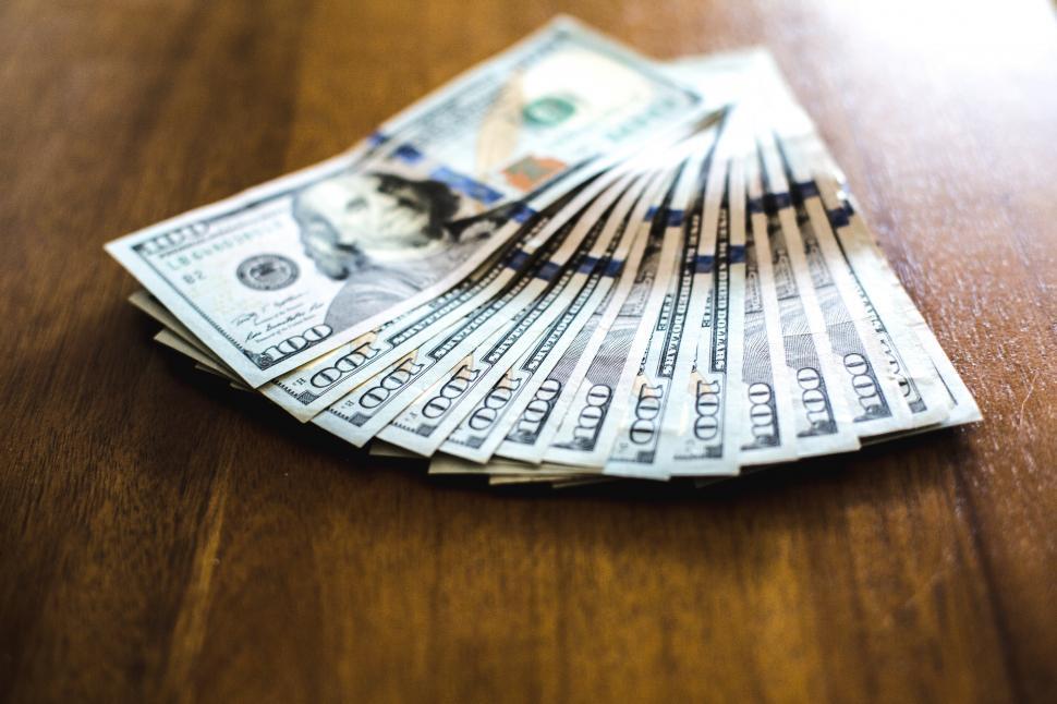 Free Image of Close up of hundred dollar bills 