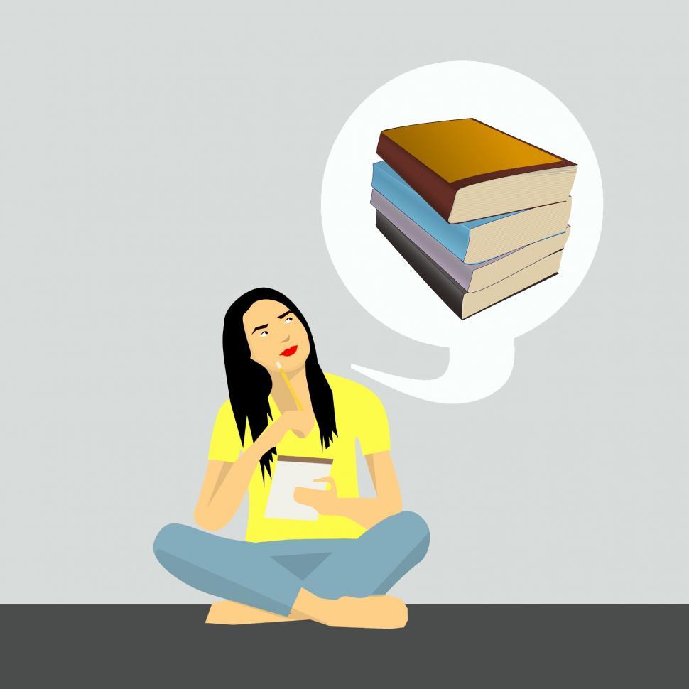 Free Image of girl reading and studying  