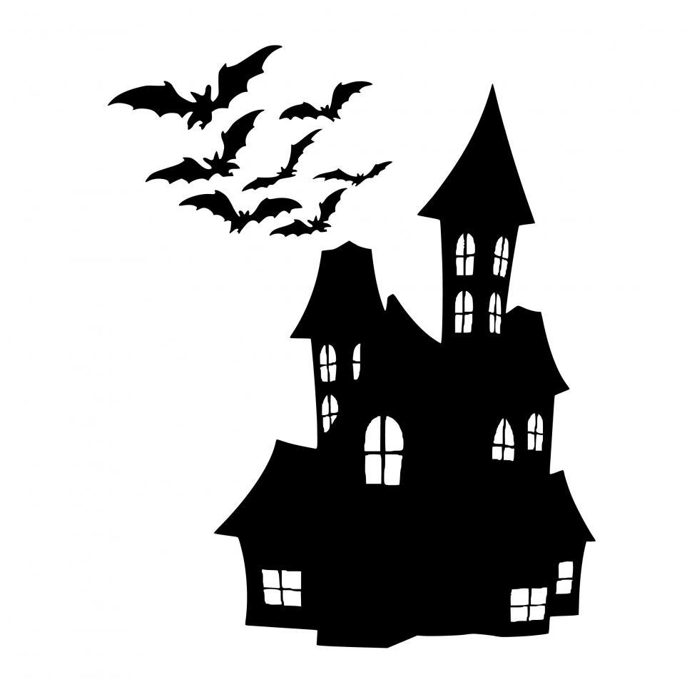 Download Free Stock Photo of Halloween house Silhouette  