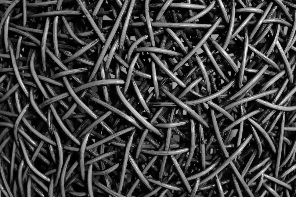 Free Image of Abstract Black and White Tangled Pattern  
