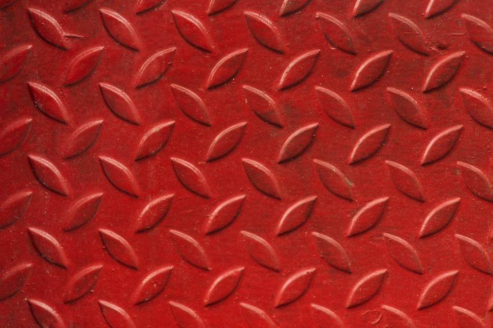 Free Image of Close up of a red diamond steel metal sheet 
