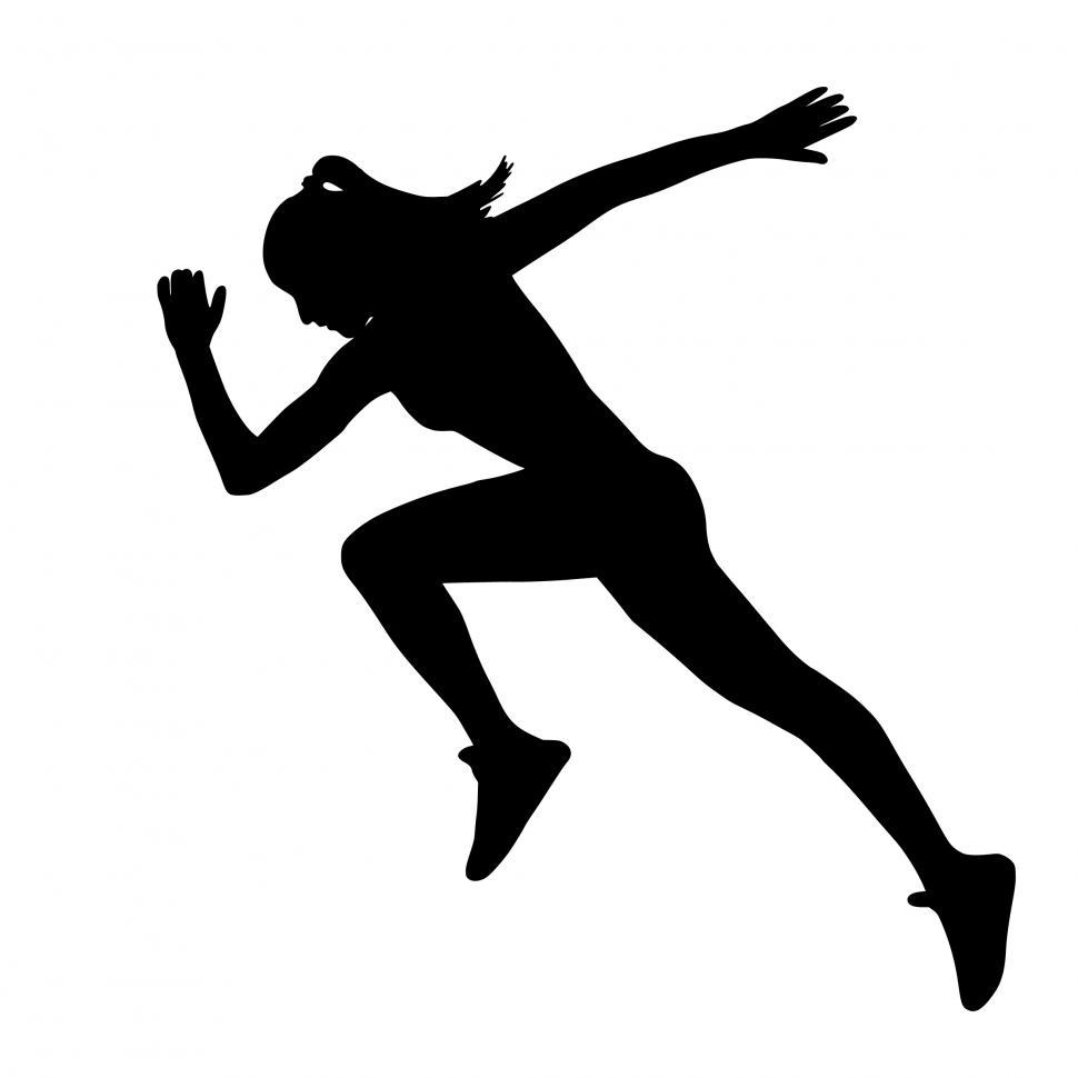 Download Free Stock Photo of woman running Silhouette  