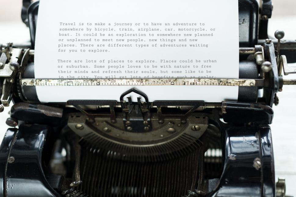Free Image of Typed paper on an antique typewriter 