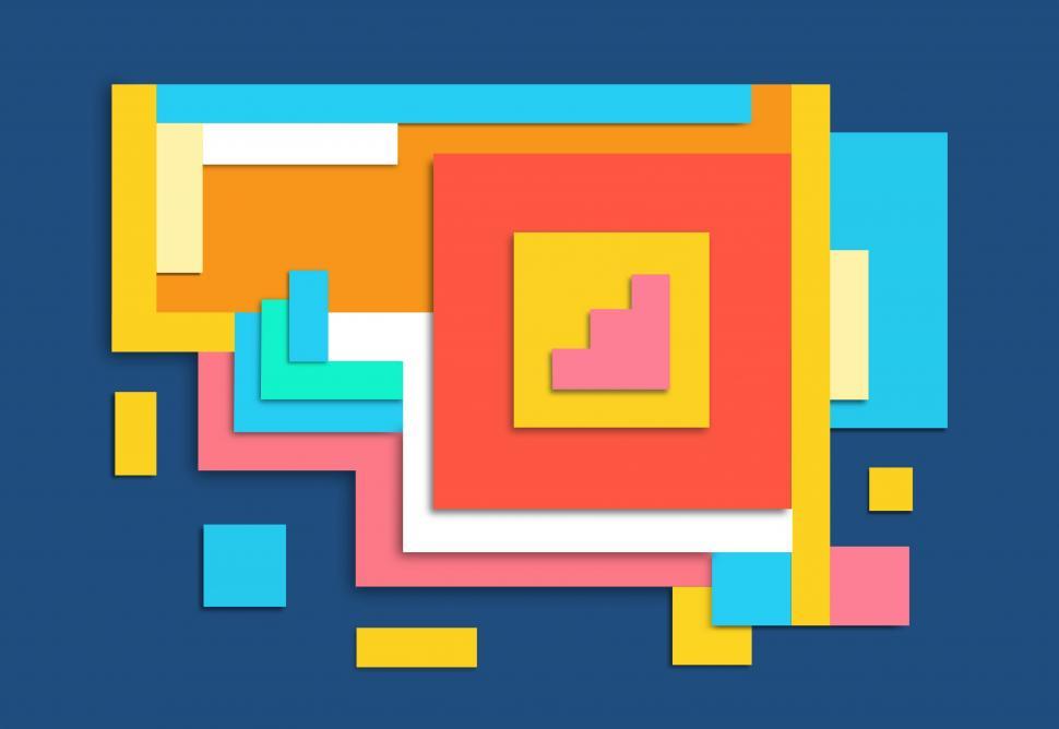 Free Image of Abstract Colorful Pattern - Squares and Rectangles  