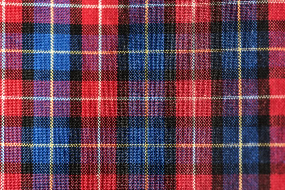 Free Image of Close up of tartan fabric Abstract Colorful Pattern - Squares and Rectangles 