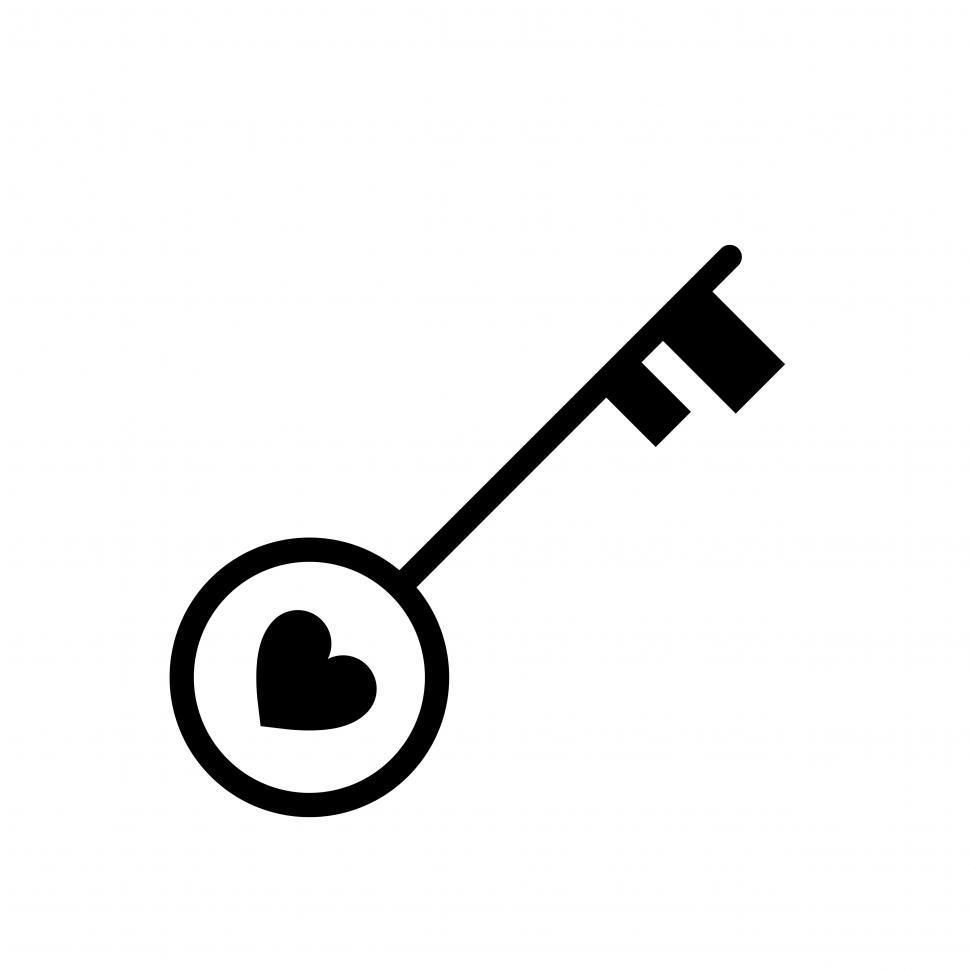 Free Image of Heart shaped key vector icon 