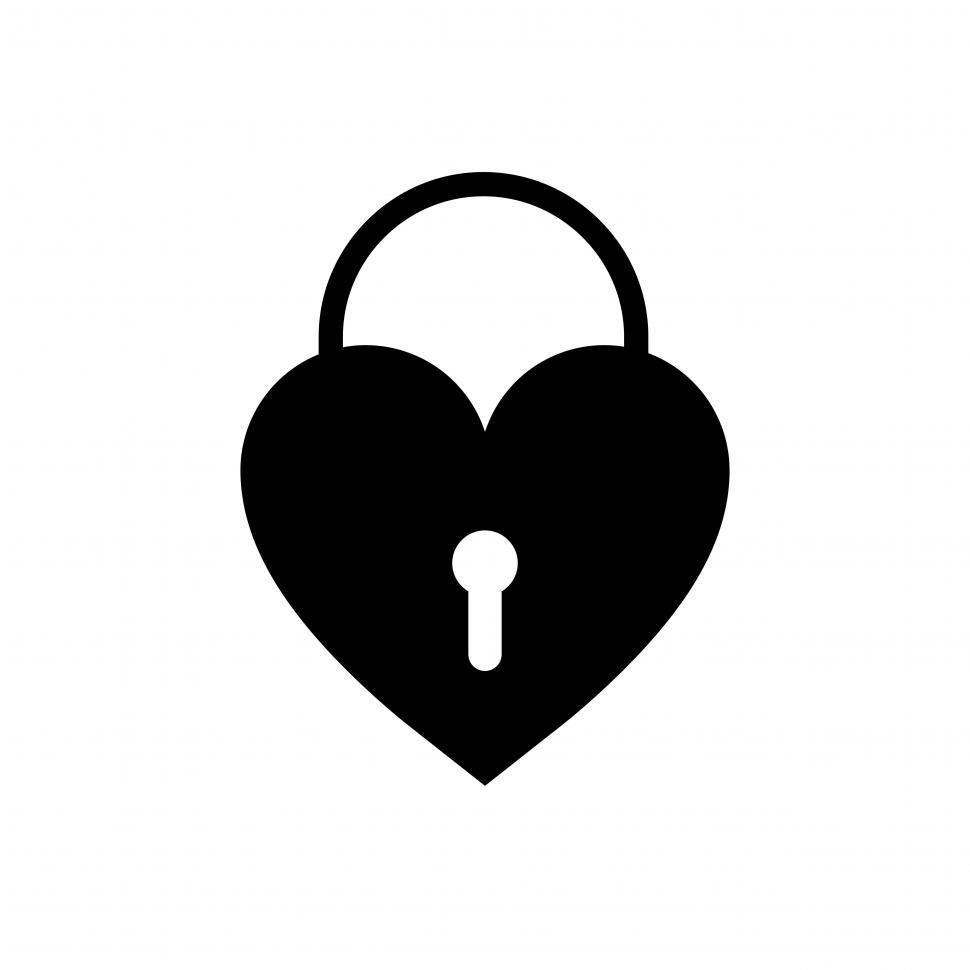 Free Image of Heart shaped lock vector icon 
