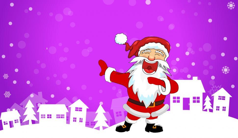 Free Image of christmas santa and winter scene 