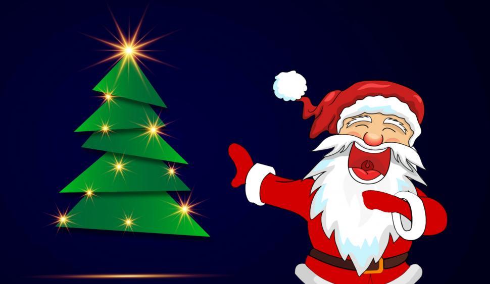 Free Image of Christmas tree and Santa 