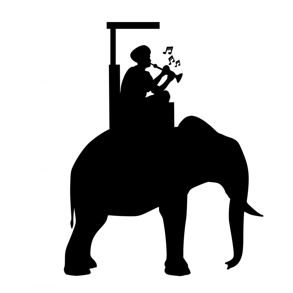 Free Image of Elephant riding Silhouette  