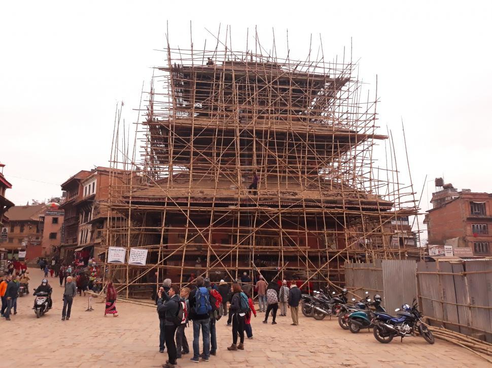 Free Image of Scaffolding on Historical place in Bhaktapur  