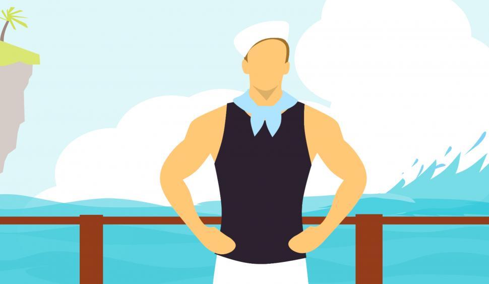 Free Image of sailor in the sea  