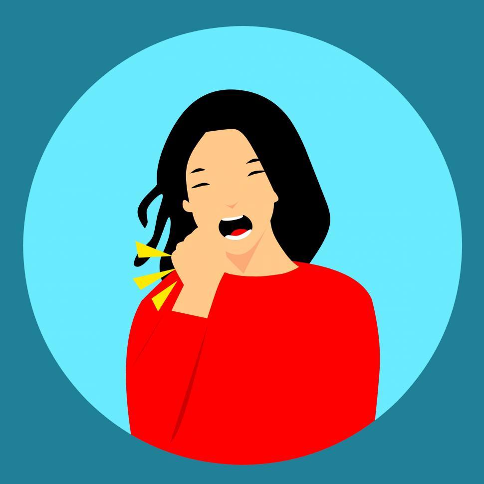 Free Image of woman coughing  