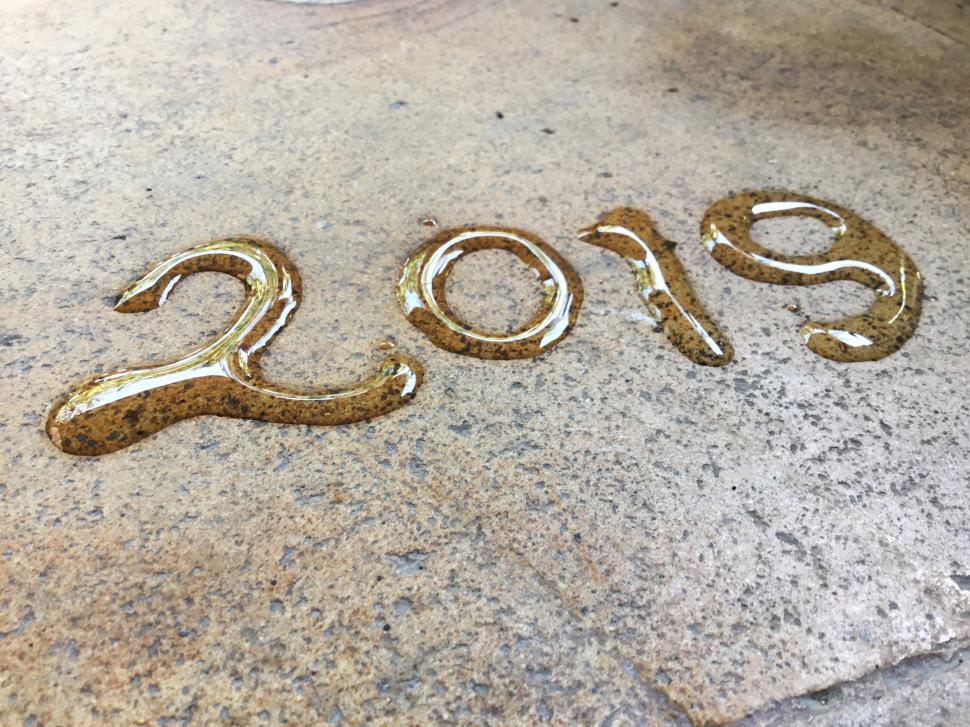 Free Image of 2019 water calligraphy numbers 