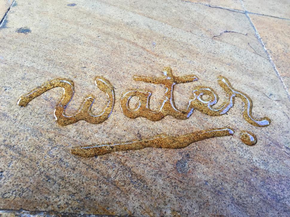 Free Image of Water handwriting calligraphy single word 