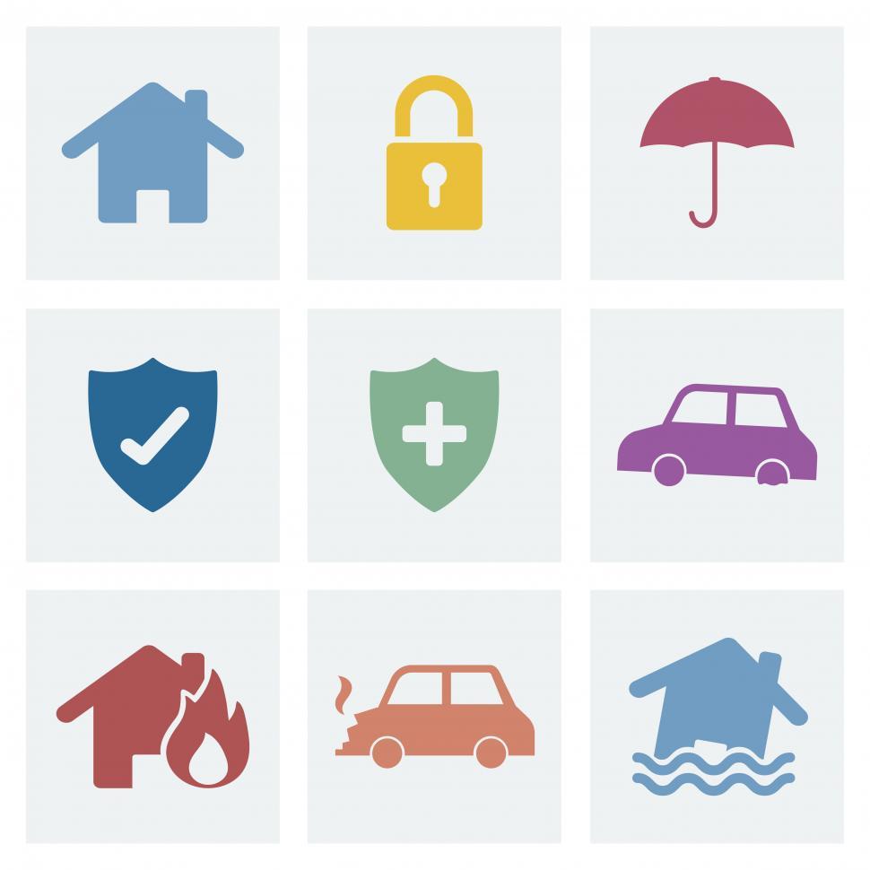 Free Image of A collection of various insurance icons 