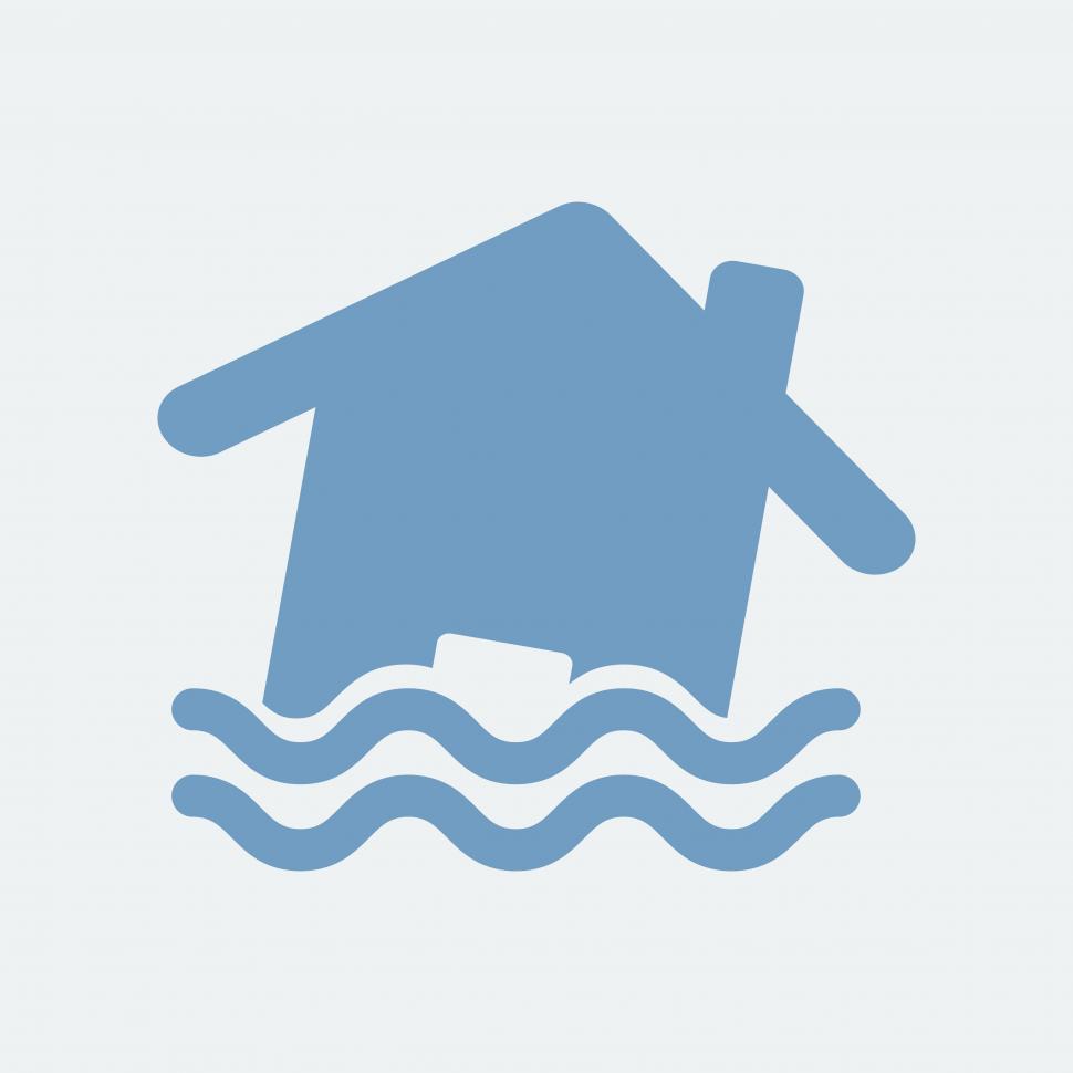 Free Image of Disaster, flood risk, home, storm, water vector icon 