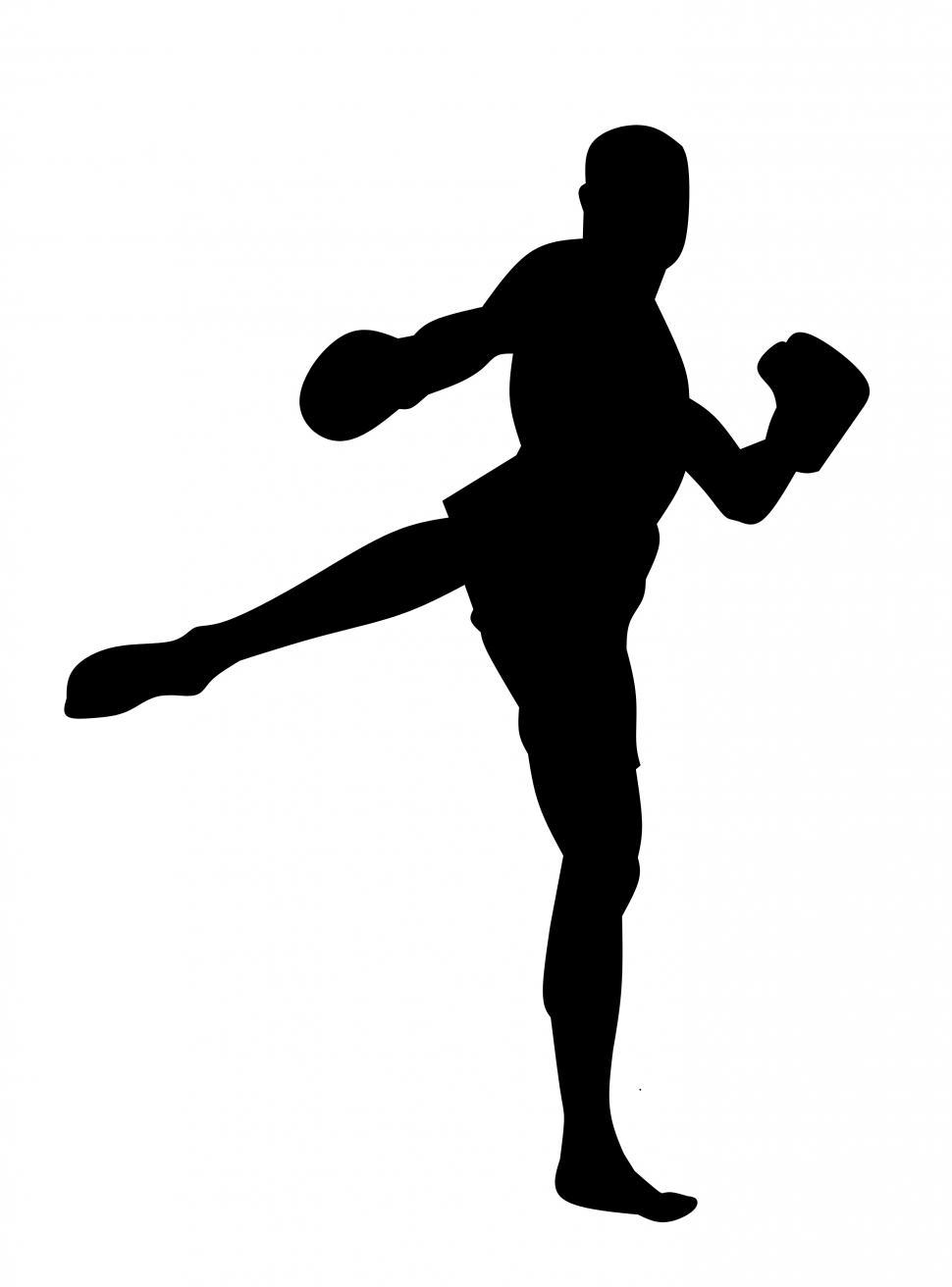 Download Free Stock Photo of Kickboxing silhouette   