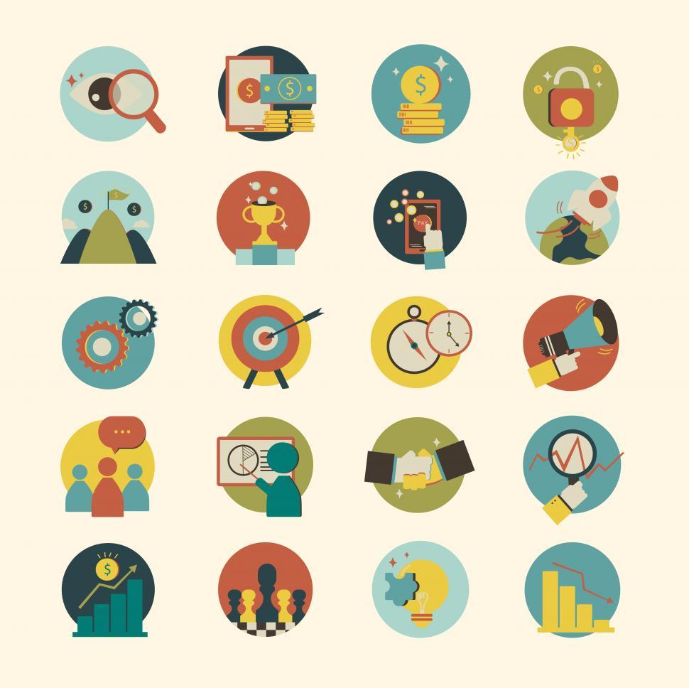 Free Image of Various business and finance icons 