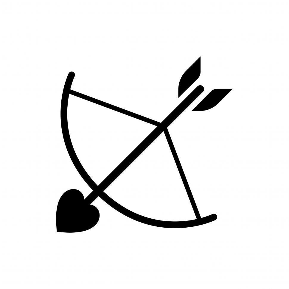 Free Image of A cupid bow and an arrow with a heart 