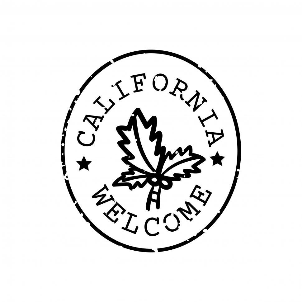Free Image of California stamp vector 